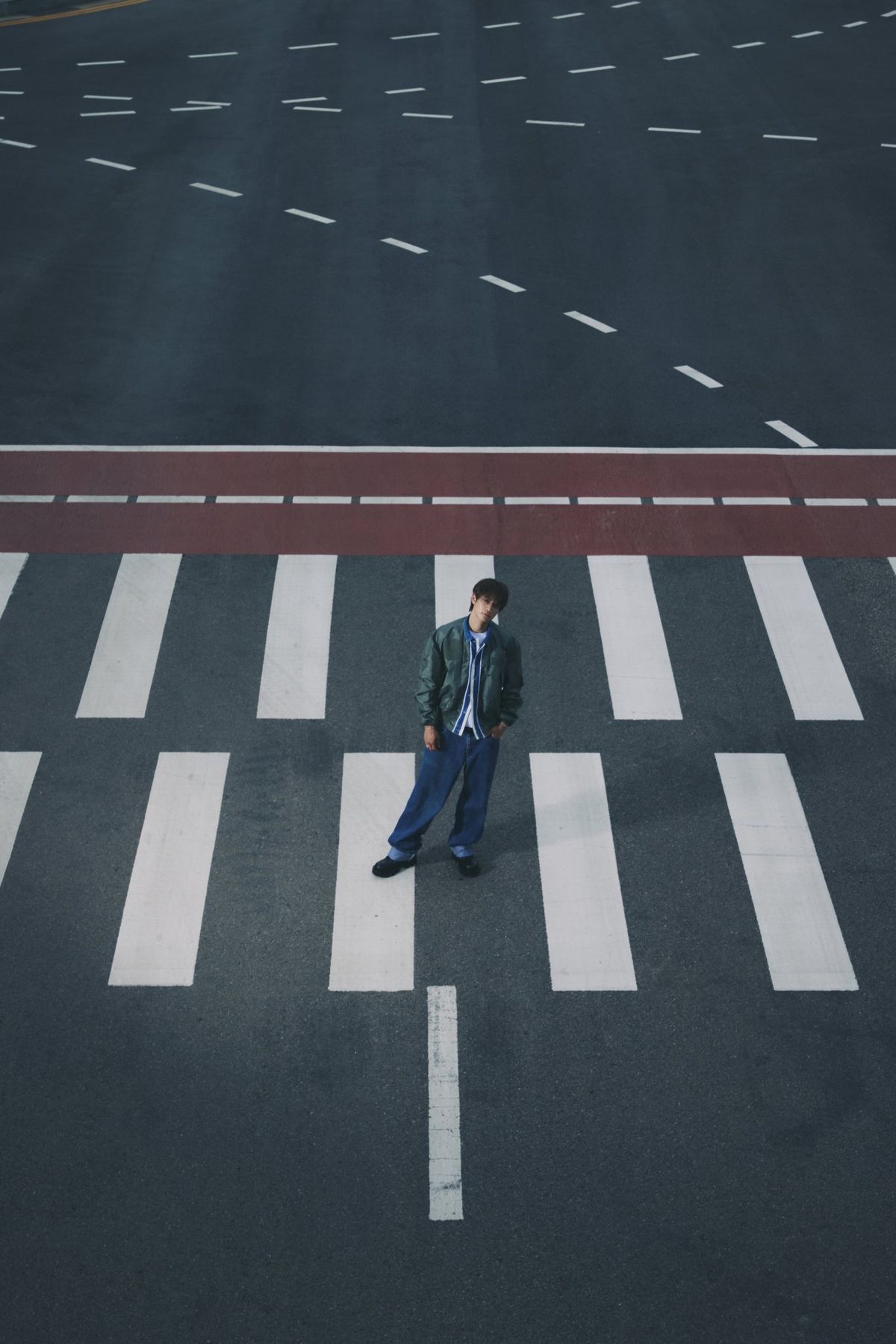 Hero image featuring a man on a crosswalk